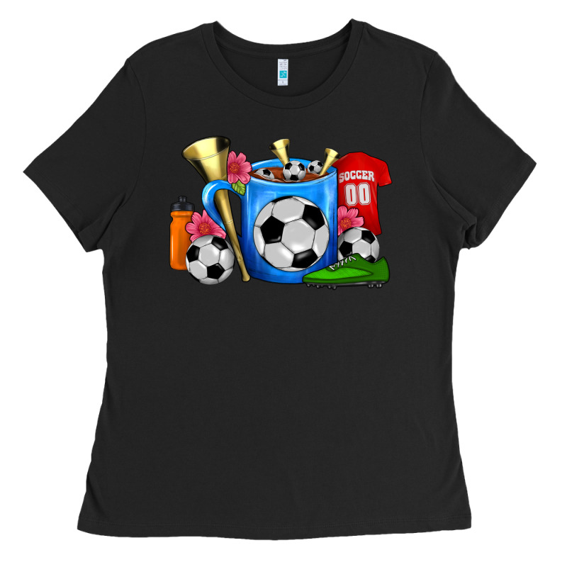 Soccer Coffee Mug Ladies Tee by FaDigitalArtStudio | Teevron