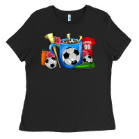 Black Soccer Coffee Mug Ladies Tee - FaDigitalArtStudio