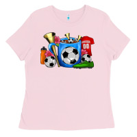 Bubblegum Pink Soccer Coffee Mug Ladies Tee - FaDigitalArtStudio