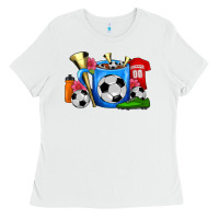 White Soccer Coffee Mug Ladies Tee - FaDigitalArtStudio