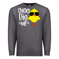 Charcoal Heather kids chick dig me Premium Sweatshirt - artisFamous