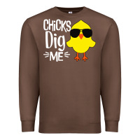 Chestnut kids chick dig me Premium Sweatshirt - artisFamous