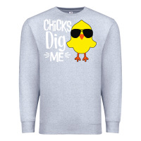 Heather Grey kids chick dig me Premium Sweatshirt - artisFamous