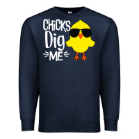 Navy kids chick dig me Premium Sweatshirt - artisFamous