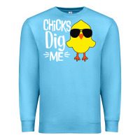 Ocean Blue kids chick dig me Premium Sweatshirt - artisFamous