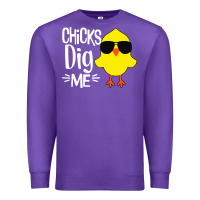 Purple kids chick dig me Premium Sweatshirt - artisFamous