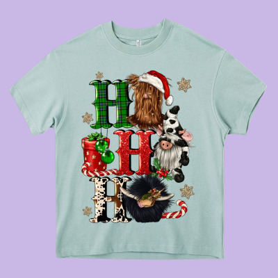 Ho Ho Ho Heifer Cow Gnomies Heavy Core Tee Designed By Cowgirlartshop