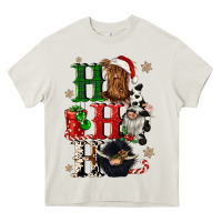 Cream ho ho ho heifer cow gnomies Heavy Core Tee - CowGirlArtShop