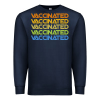 Navy vaccinated retro Premium Sweatshirt - artisFamous