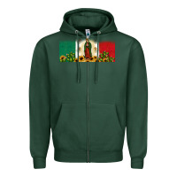 Sports Green lady of guadalupe mexican flag Zipper Hoodie - JahusDesignShop