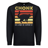 Black chonk cat funny cat meme cat dad cat mom Premium Sweatshirt - artisFamous