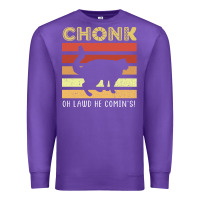 Purple chonk cat funny cat meme cat dad cat mom Premium Sweatshirt - artisFamous