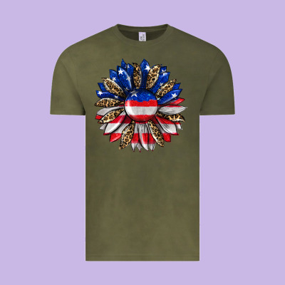 American Flag Leopard Vintage Tee Designed By Ranaportraitstore