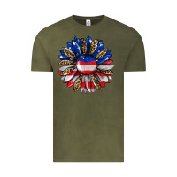 Vintage Olive american flag leopard Vintage Tee - RanaPortraitStore
