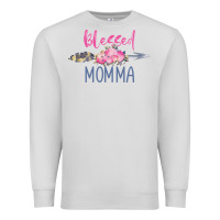 Dove Grey blessed momma Premium Sweatshirt - artisFamous