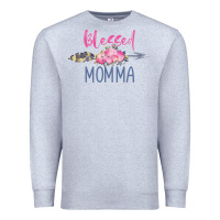 Heather Grey blessed momma Premium Sweatshirt - artisFamous