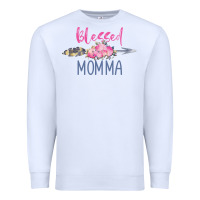 White blessed momma Premium Sweatshirt - artisFamous