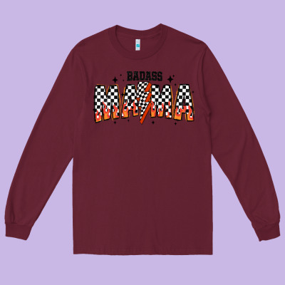 Baddas Mama Long Sleeve Tee Designed By Cowhidedigitalart