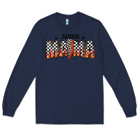 Navy baddas mama Long Sleeve Tee - CowhideDigitalArt