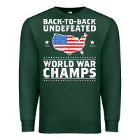 Sports Green back to back undefeated world war champs Premium Sweatshirt - artisFamous