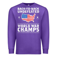 Purple back to back undefeated world war champs Premium Sweatshirt - artisFamous