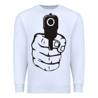 White hands up pistol Premium Sweatshirt - artisFamous