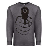 Charcoal Heather hands up pistol Premium Sweatshirt - artisFamous