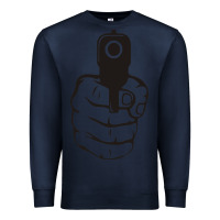 Navy hands up pistol Premium Sweatshirt - artisFamous