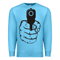 Ocean Blue hands up pistol Premium Sweatshirt - artisFamous