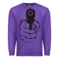 Purple hands up pistol Premium Sweatshirt - artisFamous