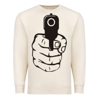 Sandshell hands up pistol Premium Sweatshirt - artisFamous