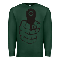 Sports Green hands up pistol Premium Sweatshirt - artisFamous