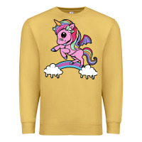 Antique Gold cute unicorn Premium Sweatshirt - artisFamous