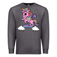 Charcoal Heather cute unicorn Premium Sweatshirt - artisFamous