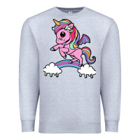 Heather Grey cute unicorn Premium Sweatshirt - artisFamous