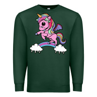 Sports Green cute unicorn Premium Sweatshirt - artisFamous