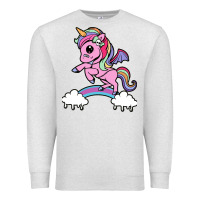 Oatmeal Heather cute unicorn Premium Sweatshirt - artisFamous