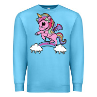 Ocean Blue cute unicorn Premium Sweatshirt - artisFamous