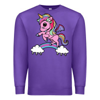 Purple cute unicorn Premium Sweatshirt - artisFamous