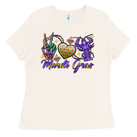 Bone Peace love crawfish Mardi Gras skeleton hand Ladies Tee - FaDigitalArtStudio