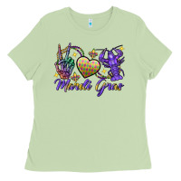 Matcha Peace love crawfish Mardi Gras skeleton hand Ladies Tee - FaDigitalArtStudio
