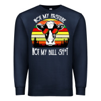 Navy vintage not my pasture not my bull cow Premium Sweatshirt - artisFamous