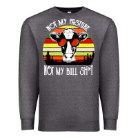 Charcoal Heather vintage not my pasture not my bull cow Premium Sweatshirt - artisFamous