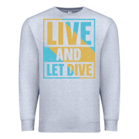 Heather Grey Live And Let Dive Retro Style Premium Sweatshirt - artisFamous