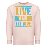 Pale Pink Live And Let Dive Retro Style Premium Sweatshirt - artisFamous
