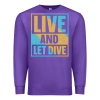 Purple Live And Let Dive Retro Style Premium Sweatshirt - artisFamous