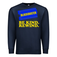Navy blockbuster be kind rewind Premium Sweatshirt - artisFamous