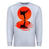 Heather Grey karate and kung fu Premium Sweatshirt - artisFamous