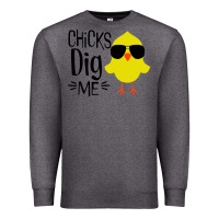 Charcoal Heather kids chick dig me christian Premium Sweatshirt - artisFamous