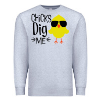 Heather Grey kids chick dig me christian Premium Sweatshirt - artisFamous